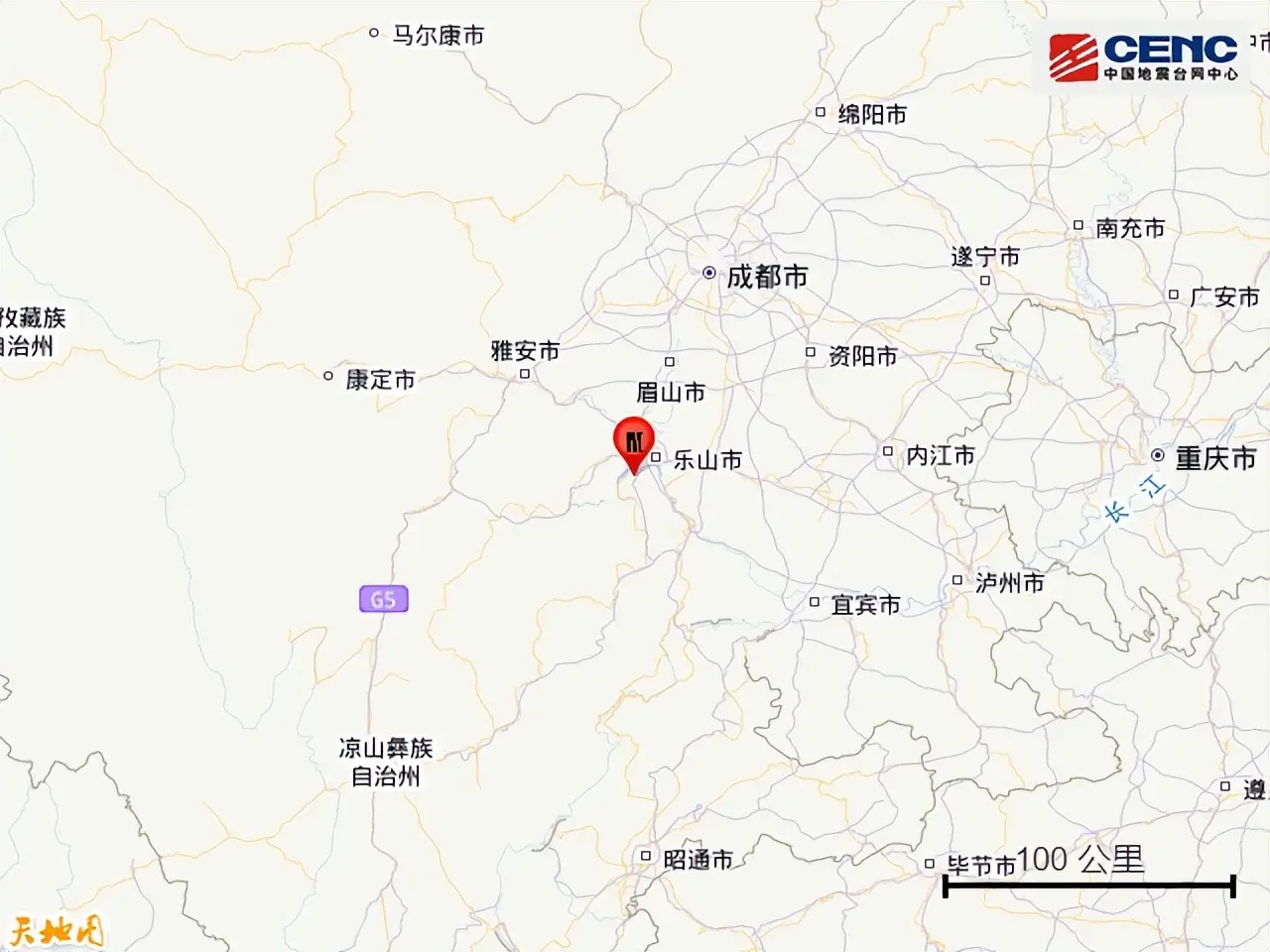 四川樂山市沙灣區發生3.2級地震